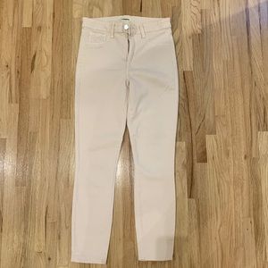 Light beige skinny high wasted ankle jeans